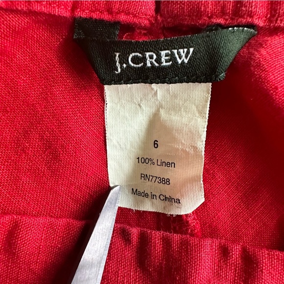 J Crew Red Linen A Line Sailor Skirt size 6 - Picture 2 of 10